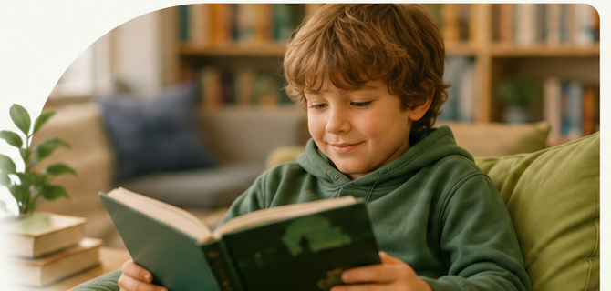 A pupil reading independently