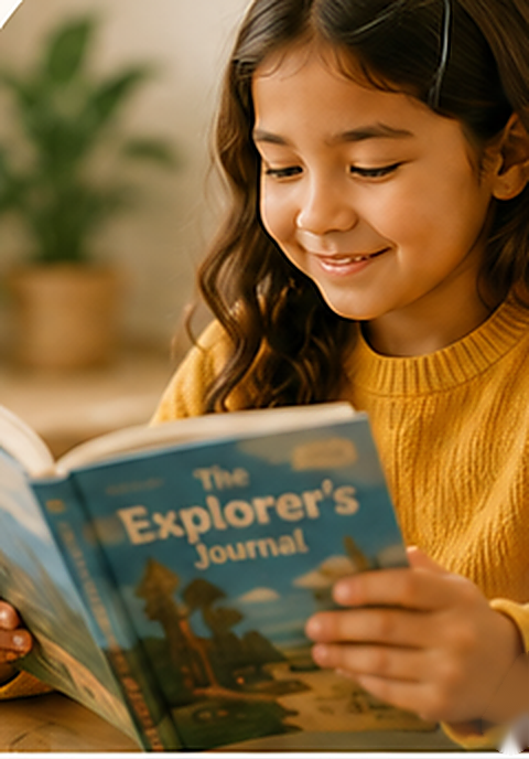 A child reading a Pickatale book